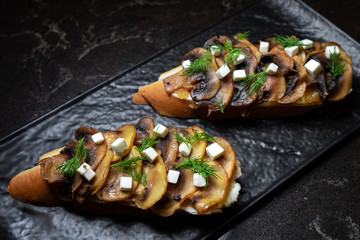 appetizer with mushrooms and herbs
