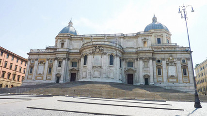 Fototapeta na wymiar Basilica di Santa Maria Maggiore, Rome, Italy; Front View