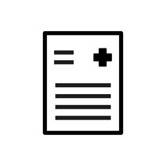 Doctor note outline icon isolated. Symbol, logo illustration for mobile concept and web design.