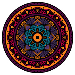 Ethnic Mandala Ornament. Arabic, Pakistan, Moroccan, Turkish, Indian, Spain motifs