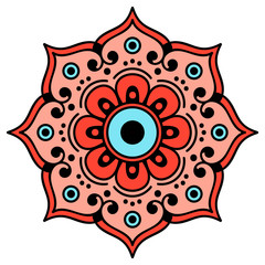 Ethnic Mandala Ornament. Arabic, Pakistan, Moroccan, Turkish, Indian, Spain motifs