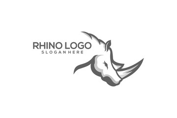 rhino logo design vector abstract illustrator modern