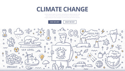 Climate Change Doodle Concept - obrazy, fototapety, plakaty
