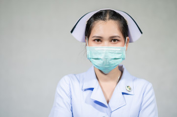 Fototapeta na wymiar Nurses wear masks to protect against coronavirus covid19
