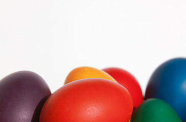 Colorful Easter eggs texture white background