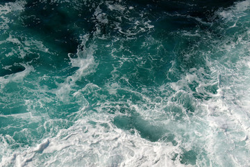 Fototapeta na wymiar sea water with white wave for background