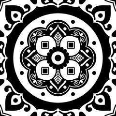 Ethnic Mandala Ornament. Arabic, Pakistan, Moroccan, Turkish, Indian, Spain motifs.