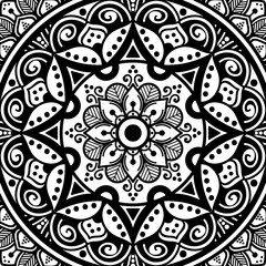 Ethnic Mandala Ornament. Arabic, Pakistan, Moroccan, Turkish, Indian, Spain motifs.