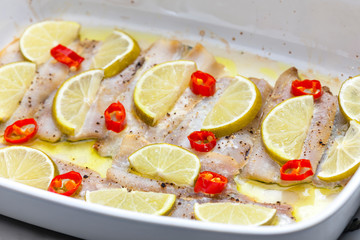 baked cod fish with lemon and chilli