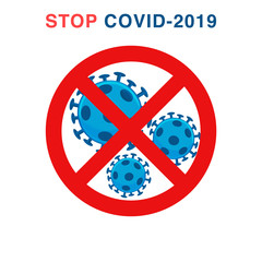 Virus, stop  COVID sign. Coronavirus icon. 