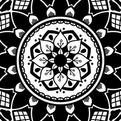 Ethnic Mandala Ornament. Arabic, Pakistan, Moroccan, Turkish, Indian, Spain motifs.