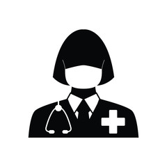 doctor icon. Doctor with stethoscope vector sign