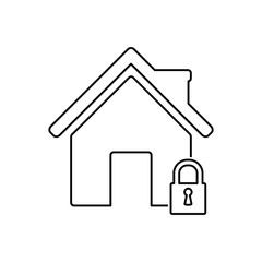 lockdown icon home icon with lock symbol quarantine stay home sign