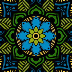 Ethnic Mandala Ornament. Arabic, Pakistan, Moroccan, Turkish, Indian, Spain motifs.
