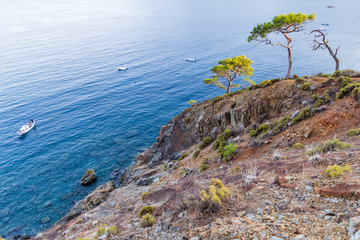 Beautiful Mediterranean landscape. Autumn in Turkey. View of Bay, Likya