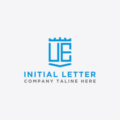 logo design inspiration for companies from the initial letters of the UE logo icon. -Vector