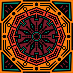 Ethnic Mandala Ornament. Arabic, Pakistan, Moroccan, Turkish, Indian, Spain motifs.