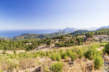 Fototapeta premium Mountain scene on Likya Yolu way in Turkey, autumn hiking