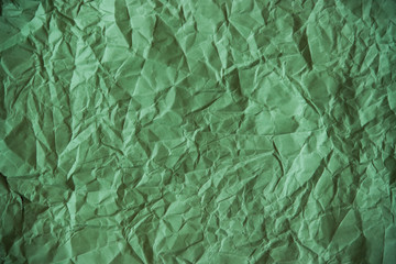  Green crumpled paper texture