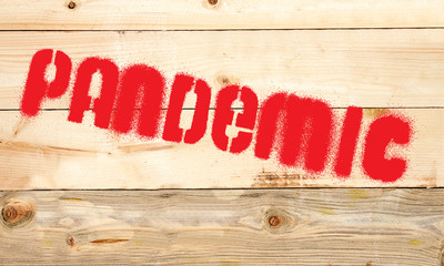 pandemic word on wooden background