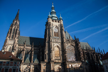 Fototapeta na wymiar St. Vitus Cathedral with blue sky