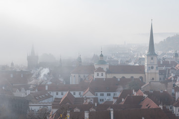 Naklejka premium View of the roofs of the city. Prague