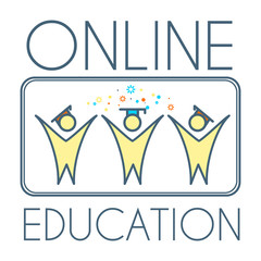 Online education icon. E-learning. Wed study. Podcast and stream.