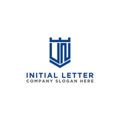 logo design inspiration for companies from the initial letters of the UN logo icon. -Vector
