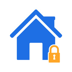 lockdown icon home icon with lock symbol quarantine stay home sign