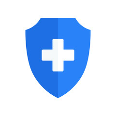 Medical shield icon.  Medical protection sign