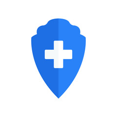 Medical shield icon.  Medical protection sign