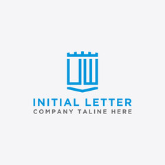 logo design inspiration for companies from the initial letters of the UW logo icon. -Vector