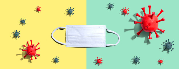 Viral epidemic influenza and Coronavirus Covid-19 concept