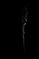 white smoke with black background