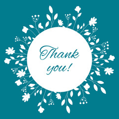 Appreciation card with a floral white frame. Thank You card.