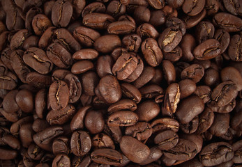 Roasted Brown Coffee Beans Background. Beans Coffee Texture