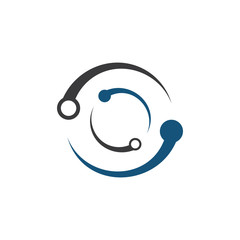 circuit logo template vector icon illustration design