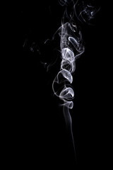 white smoke with black background