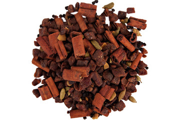 Spiced Tea Isolated on a White. High Resolution. Top View