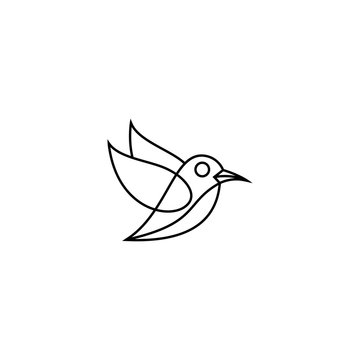 recommend clip art: bird leaf logo vector icon template download line art outline  Falcon Bird Logo abstract design vector template. Flying Eagle logotype concept icon.