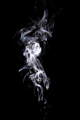 white smoke with black background