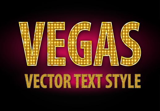 Vegas Light Sign Text Style Mockup