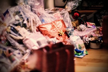 christmas presents wrapped under the tree