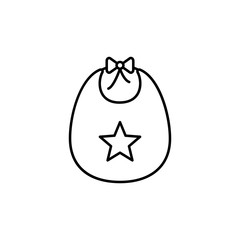 Bib, baby icon. Simple line, outline vector elements of child for ui and ux, website or mobile application