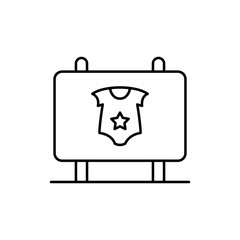 Billboard, baby icon. Simple line, outline vector elements of child for ui and ux, website or mobile application