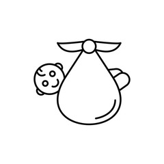 Shawl, baby icon. Simple line, outline vector elements of child for ui and ux, website or mobile application