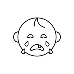 Baby crying icon. Simple line, outline vector elements of child for ui and ux, website or mobile application