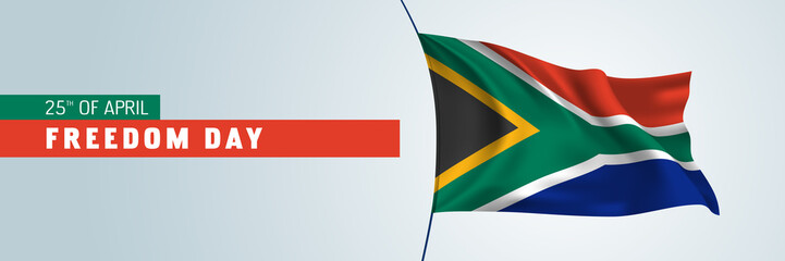 South Africa happy freedom day vector banner, greeting card