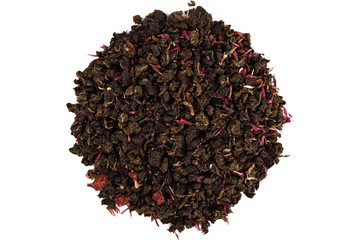 Green tea on a white background.Top view.Close up.High resolution