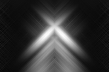 Straight abstract symmetrical beams of light crossing each other. 